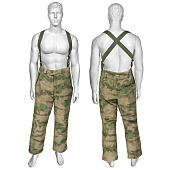 Брюки зимние на лямках "мох" (A-TACS FG) к куртке зим. РГ (ткань микро "rip-stop")