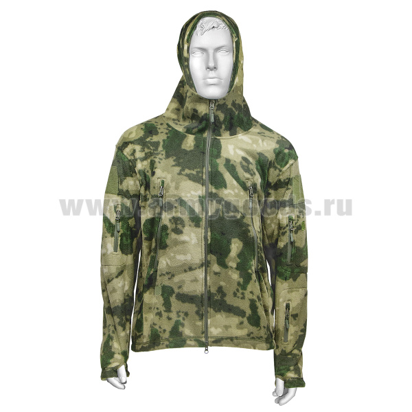 Кофта тактическая флисовая с капюшоном "мох" (A-TACS FG)