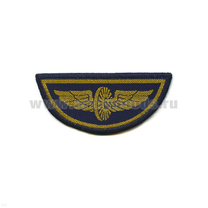 Нашивка тканая Техзнак РЖД (птичка) син.
