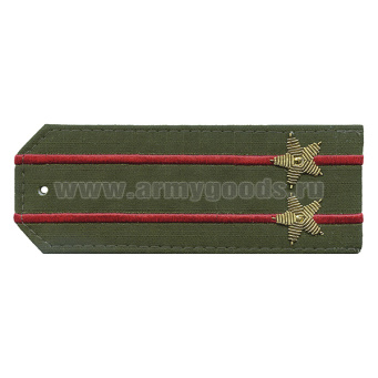 Погоны из рубаш. ткани оливк. (Rip-Stop) 2 вышит. красн. пр. вышит. канит. (подполковник) на костюм офисный