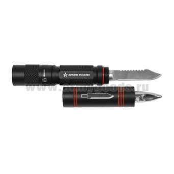 Фонарь Кастет (светодиодный) (MB-603) (нож + молоток для стекла) батарейка типа АА - в комплект не входит)