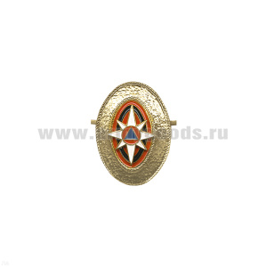 Кокарда мет. МЧС контрактная (гладкая) зол.