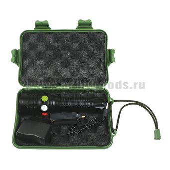 Фонарь тактический трехцветный High Power (в комплекте аккумулятор и сетевое зарядное устройство) в пластиковом кейсе