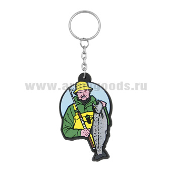 Брелок пластизол. Рыбак