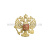 Эмбл. на тулью пласт. Орел РФ круглый зол.