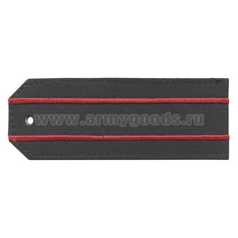 Погоны черн. (ткань rip-stop) с 2 вышит. красн. просв. (на костюм офисный) на пластике