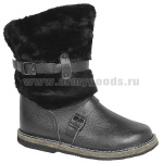У. короткие черн. (28 см) подкладка - нат. мех овчина ,верх - иск. мех, подошва - войлок, (юфть)